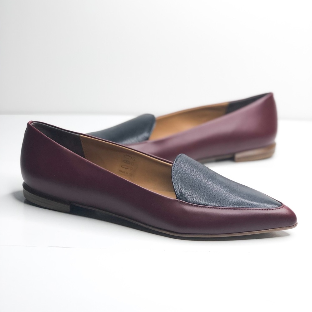 EVERLANE The Modern Point Flats Loafer Black Plum